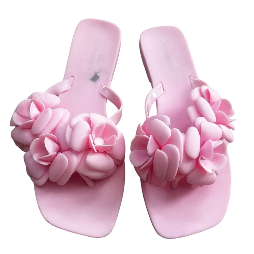 Jeffrey Campbell Fleuris Pink Flower Jelly Sandals Size 10 Barbiecore Y2K - Picture 4 of 13